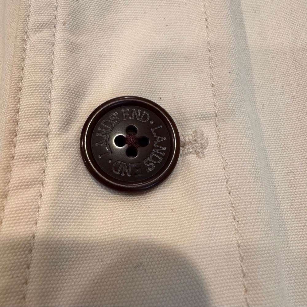 Vintage Lands End Jacket Mens Button Close Canvas Flannel Lined Collar Vtg XL - Picture 3 of 7